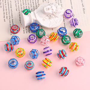 Venta al por mayor de abalorios de cristal hueco pintados a mano de 14mm, abalorios artesanales, abalorios DIY, Material de cuentas, pendientes, accesorios de pulsera - Product Image 4