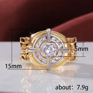 Anello Bicolore per Donne, Stile Lussuoso, Accessorio alla Moda per Feste, Regalo Trendy - Product Image 5
