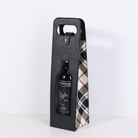 Caja de Regalo de Vino de Lujo con Asa Personalizada, Ventana Abierta, Cuero PU, Materiales Reciclados, Grabado en Relieve, Supermercado