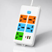 Regleta de alimentación universal profesional de 4 tomas con 1 puerto USB-C, 2 puertos USB-A, 10A, 2500W, interruptor maestro, centro de alimentación, color blanco