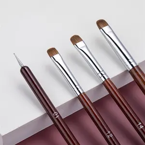 High Quality Manicure Nail Art Double Side Gel Dotting Pen Wooden Handle Acrylic Kolinsky Hair Germany French Nail Brush