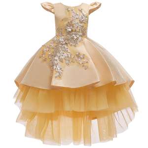 Robe de mariée style occidental pour fille, élégante robe à col rond pour bébés filles, robes perlées pour enfants de 10 ans - Product Image 5