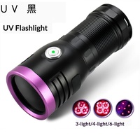 Lampe torche rechargeable en alliage d'aluminium 120W haute puissance à LED UV 365nm pour détection fluorescente, scorpions, chats et teignes
