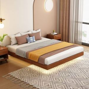 Marco de cama <span class=keywords><strong>flotante</strong></span> de madera con cama de pared tamaño King de madera de <span class=keywords><strong>roble</strong></span> maciza moderna ligera con almacenamiento cama <span class=keywords><strong>flotante</strong></span> de madera Tatami - Product Image 4