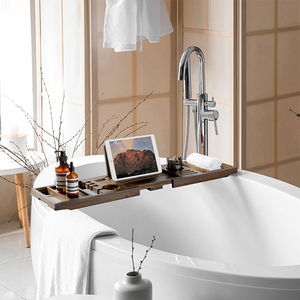 Plateau <span class=keywords><strong>de</strong></span> bain extensible en bois <span class=keywords><strong>de</strong></span> teck <span class=keywords><strong>de</strong></span> qualité supérieure avec support pour tablette et vin et fente pour téléphone pour spa professionnel à domicile - Product Image 3
