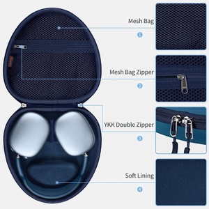 Étui pour <span class=keywords><strong>casque</strong></span> EVA personnalisé pour pommes Air Pods <span class=keywords><strong>Max</strong></span> <span class=keywords><strong>casque</strong></span> prend en charge le sommeil dur organisateur Portable transporter sac de rangement de voyage - Product Image 6
