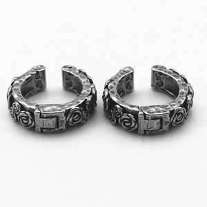 yunnique Vintage Rose Pattern <b>Cuff</b> <b>Earrings</b> Tibetan Silver Spring Clip Ear <b>Cuffs</b> For Cartilage Fashion Jewelry - Product Image 5