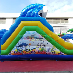 Pista de obstáculos inflable para el océano, castillo inflable grande para niños, combo de castillo inflable con tobogán en venta - Product Image 5