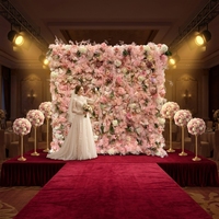 Bouquet floral moderne hautement réaliste SPR 5D Design, pivoine rose, rose, hortensia, décoration artificielle pour plafond et mur de mariage