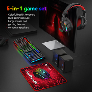 T-WOLF TF880 5IN1 Wired <strong>Gaming</strong> <strong>Keyboard</strong> <strong>Mouse</strong> Mousepad Headset Headphones Speaker Combos Set 104 Keys <strong>Gaming</strong> <strong>Keyboard</strong> Set for Pc - Product Image 3