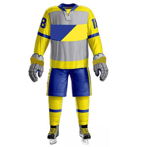ชุดยูนิฟอร์มฮอกกี้น้ำแข็งสำหรับมืออาชีพ แบบ unisex สำหรับทุกฤดูกาล เสื้อและกางเกงออกแบบมาเพื่อความสบาย ระบายอากาศได้ดี ทันสมัย ชุดใหม่ล่าสุด - Product Image 1