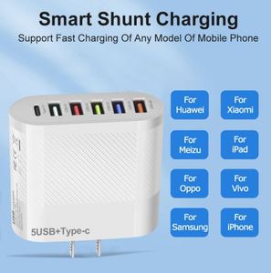 <b>Type</b>-<b>C</b> QC3.0 5-Port 35W Multi-Region Travel Charging Head with 3.1A Fast Charger for Cell Phones - Product Image 5