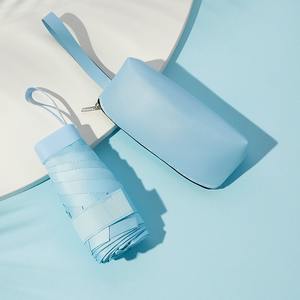 Sac à fermeture éclair en cuir créatif, parapluie de protection solaire à six plis, pliable et portable, parapluie publicitaire exquis - Product Image 2