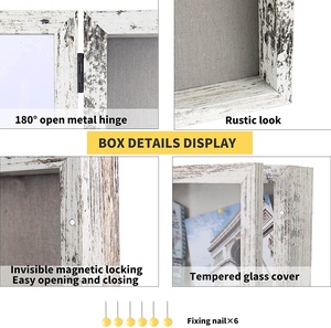 Wholesale 8x10 Custom Rustic White Shadow <b>Box</b> Picture Frame <b>Wood</b> with Linen Back Sturdy Rustic <b>Memory</b> Display Case - Product Image 3