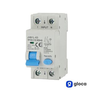 Gloca Jxb1l Rcbo 1P+N 16A 300Ma 220V C16 Protección Residencial y Comercial - Product Image 2