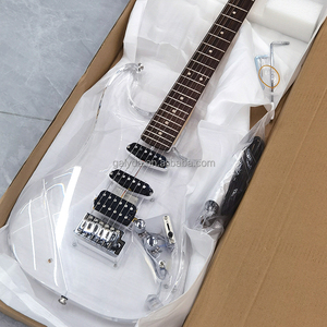 Guitarra eléctrica de acrílico/madera de 6 cuerdas de alta calidad OEM para principiantes de nivel de entrada de madera de bajo de 6 cuerdas con material de arce lateral - Product Image 1