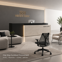 Bureau de réception minimaliste en MDF avec ensemble complet pour salon de beauté, salon de coiffure, clinique médicale, studio de yoga et usage professionnel
