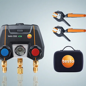 Testo 550i Smart Kit-OEM App-controlled Digital Manifold Wireless <b>Clamp</b> Temperature Probes (NTC) IP54 0.5% Accuracy - Product Image 6