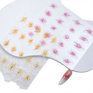 1 unidad de pegatinas de uñas con estampado de leopardo, suministros para decoración de uñas, calcomanías de flores, pegatinas de uñas a presión - Product Image 1