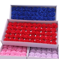 Vente en gros de fleurs d'œillets de haute qualité Savon artificiel Tête de fleur pour cadeau de fête des mères