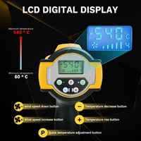 Untuk Pistol Panas Lithium DEWT yang Dapat Diisi Ulang, 350-550 ℃ Volume Udara 100-200L/menit, Waktu Operasi 36 menit untuk Kerajinan DIY & Pembungkus Vinyl