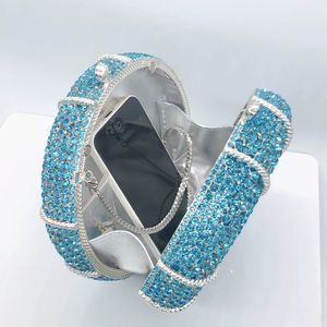 Bolso de Noche Redondo con Nudo de la Suerte y Brillantes para Mujer, Bolso de Mano Circular con Cristales, Bolso de Mano con Diamantes Brillantes para Bodas y Fiestas - Product Image 6