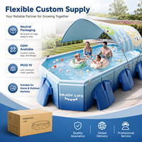 Verstärkter PVC-Pool, Faltbarer PVC-Familienpool, Thermostatischer Wasserspielpool für Kinder, für Zuhause & Outdoor-Nutzung