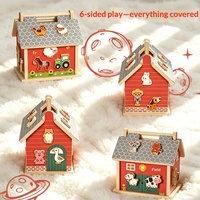 Jeu de Cognition des Animaux de la Ferme Montessori, Maison d'Activités pour Enfants, Jeu de Formes à Associer, Jouet Éducatif Précoce, Puzzle Créatif, Jouet en Bois pour Enfants