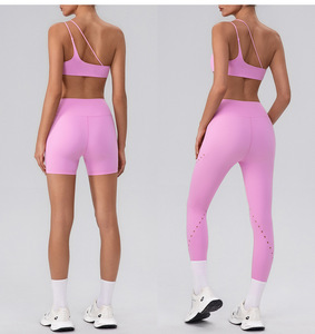 Abbigliamento da <span class=keywords><strong>palestra</strong></span> da <span class=keywords><strong>donna</strong></span> a vita alta, esercizio di Fitness per Yoga attillato, supporta pantaloncini da ginnastica da <span class=keywords><strong>donna</strong></span> attivi a vita alta - Product Image 4