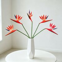 Karangan Bunga Artifisial PU Bird Paradise untuk Dekorasi Pernikahan, Hotel, dan Aksen Dekorasi Lainnya, Bunga Strelitzia dengan Teknik Embos Tangan