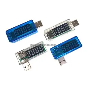 Testeur numérique USB de tension de charge mobile, mini chargeur USB, voltmètre, ampèremètre, bleu transparent