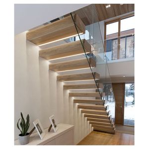 Escalera Flotante Personalizada, Escalera Flotante Contemporánea Minimalista, Escalera Flotante con Viga <span class=keywords><strong>de</strong></span> Acero Reforzado <span class=keywords><strong>para</strong></span> Interiores - Product Image 6