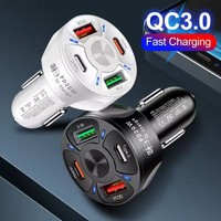 Cargador de Coche Rápido al por Mayor, 5V 3.1A, 2 USB, 2 PD 20W, 4 Puertos, Cargador Universal de Viaje para Móviles, Carga Rápida para iPhone 16 15 14 13