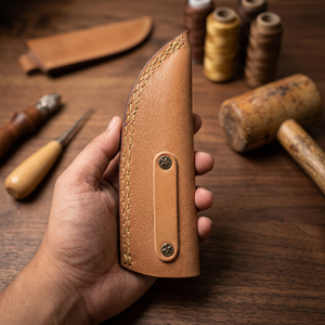 Couteau à lame fixe Drop Point en acier Damas, manche en bois Pakka bleu, couteau de survie pour le camping et le bricolage - Garantie 3 ans, prix abordables - Product Image 6