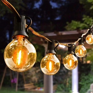 HIGH HOME Outdoor Christmas G40 7.5M IP65 Solar Powered Warm CRI80 Rechargeable LED <b>String</b> Light for <b>Garden</b> Wedding - Product Image 3