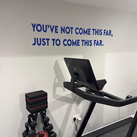 Vinilo Adhesivo Removible Negro Mate para Decoración de Paredes de Gimnasio, Adhesivo con Frases Inspiradoras de Fitness