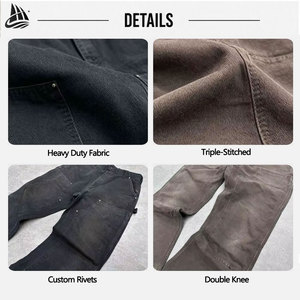 Custom Denim Factory Heavy Duck Canvas Double Knee Front Carpenter <strong>Pants</strong> Tactical Skate <strong>Work</strong> <strong>Pants</strong> Twill <strong>Cargo</strong> <strong>Pants</strong> - Product Image 4