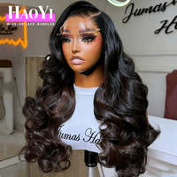 Perruque Lace Front Ondulée en Cheveux Humains Vietnamiens Bruts Bourgogne, 100% Cheveux Vierges Non Traités, Double Drawn, Sans Colle, Couleur Naturelle