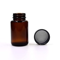 Vente en gros de bocal en verre ambré pour capsules de 100ml bocaux de médicaments flacons de pilules contenant des vitamines complément alimentaire médicament avec couvercle à l'épreuve des enfants