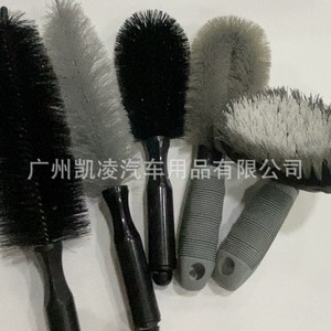 Yi Kailing Car Wash <b>Brush</b> Set Wheel Tire <b>Cleaning</b> Tools Plastic Handle With Black And Gray Bristles <b>For</b> Vehicle Maintenance - Product Image 2