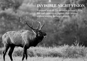 กล้องวงจรปิดพลังงานแสงอาทิตย์ WiFi 1080p 24MP สำหรับเกม กล้องรักษาความปลอดภัย กล้องสอดแนมล่าสัตว์ สีดำ พร้อมระบบมองเห็นกลางคืน ตรวจจับความเคลื่อนไหว - Product Image 5