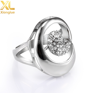Waterproof Gold Plated Stainless Steel <b>Ring</b> Chunky Hollow Round Cubic Zirconia Open <b>Adjustable</b> <b>Ring</b> - Product Image 1