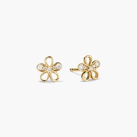 14k Gold Ohrstecker Blumen-Design mit Laborgezüchteten Diamanten, 925 Silber Sommer-Feinjuwelen, Dauerhafter Schmuck, Großhandel Ohrringe