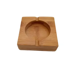 2023 unique ashtrays indoor bamboo ashtrays windproof ashtrays deep enough to hold ashes 10*10*3cm