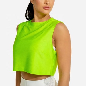 <span class=keywords><strong>Ropa</strong></span> personalizada para mujer, chaleco musculoso para correr, venta al por mayor, Tops cortos recortados para mujer, camiseta sin mangas de algodón 100% - Product Image 2