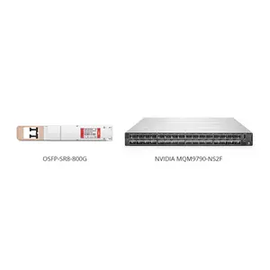 MMA4Z00-NS kompatibel OSFP 800G SR8 PAM4 2 x SR4 850nm 50m DOM MPO-12 ganda/APC NDR MMF modul Transceiver optik