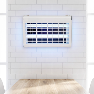 Appareil silencieux anti-moustiques et anti-insectes volants avec plaque collante et revêtement en poudre, lampe UV LED - Product Image 2
