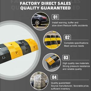 Interruttore di velocità in gomma giallo-nero dosso/gobba per la sicurezza del traffico - Product Image 5