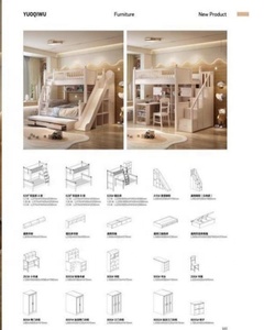 Cama Alta Moderna de Madera Maciza de Tamaño Completo con <span class=keywords><strong>Escalera</strong></span> y Almacenamiento para Dormitorios Infantiles, Hoteles, Escuelas y Hospitales - Product Image 6