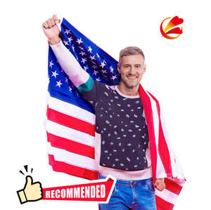 ธงชาติอเมริกัน ขนาด 3x5 ฟุต ผ้าโพลีเอสเตอร์ 100% ทนทาน พร้อมดาวปักลาย แถบสีเย็บติด ห่วงทองเหลือง พร้อมเสาธงอะลูมิเนียม <span class=keywords><strong>โปร</strong></span>โมชั่น - Product Image 1